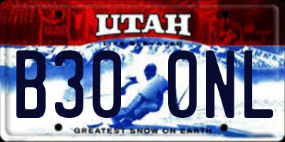 UT license plate B300NL