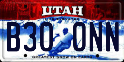 UT license plate B300NN