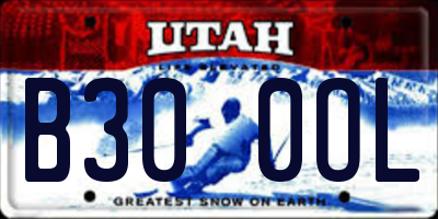 UT license plate B300OL