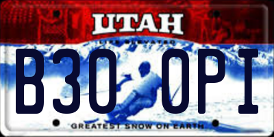 UT license plate B300PI