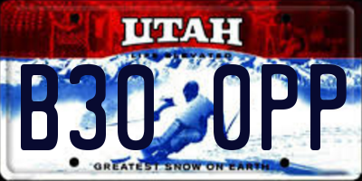 UT license plate B300PP