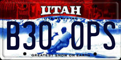 UT license plate B300PS
