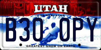 UT license plate B300PY