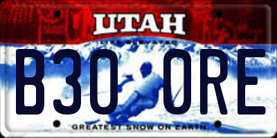 UT license plate B300RE