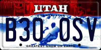 UT license plate B300SV