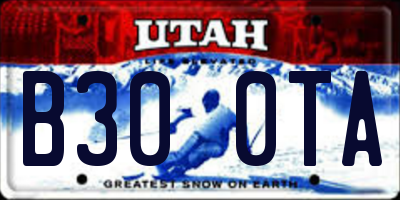 UT license plate B300TA