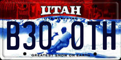 UT license plate B300TH