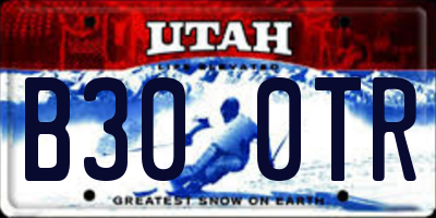 UT license plate B300TR