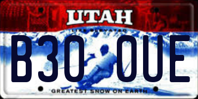 UT license plate B300UE