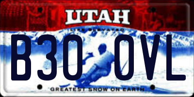 UT license plate B300VL