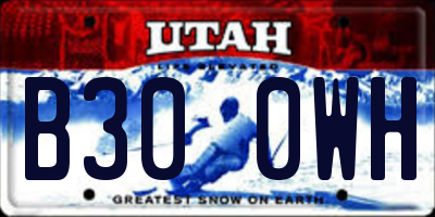 UT license plate B300WH