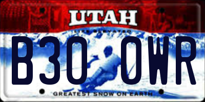 UT license plate B300WR
