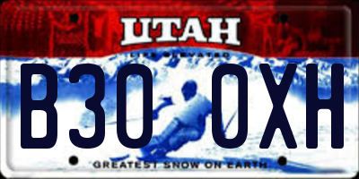 UT license plate B300XH