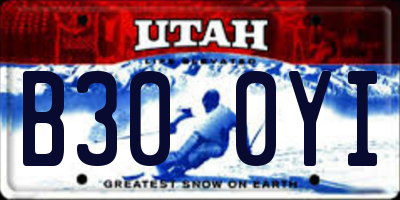 UT license plate B300YI
