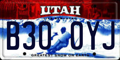 UT license plate B300YJ