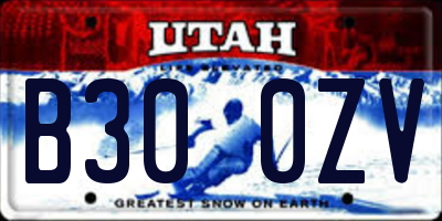 UT license plate B300ZV