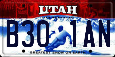 UT license plate B301AN