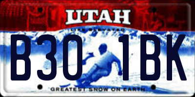 UT license plate B301BK