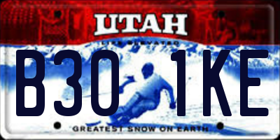 UT license plate B301KE