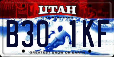 UT license plate B301KF