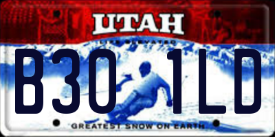 UT license plate B301LD