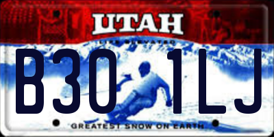 UT license plate B301LJ