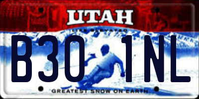 UT license plate B301NL