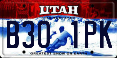 UT license plate B301PK