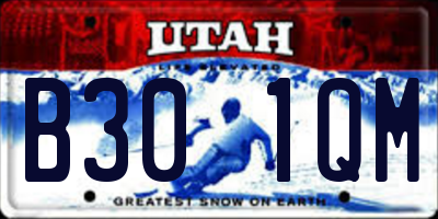 UT license plate B301QM