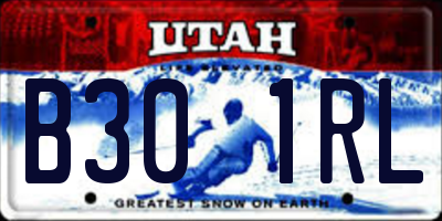 UT license plate B301RL