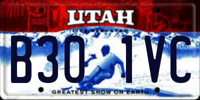 UT license plate B301VC