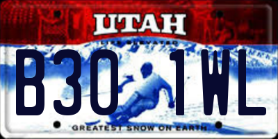 UT license plate B301WL