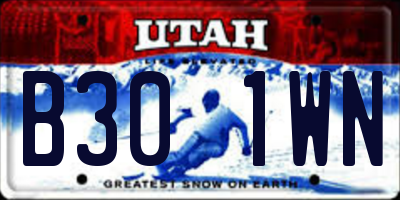 UT license plate B301WN