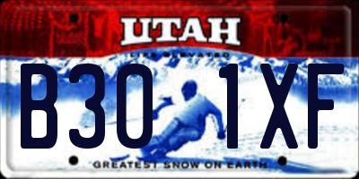 UT license plate B301XF