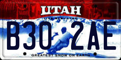 UT license plate B302AE