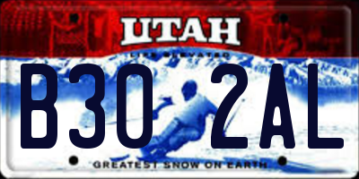 UT license plate B302AL