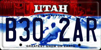 UT license plate B302AR