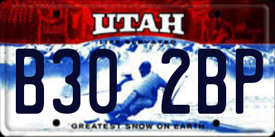 UT license plate B302BP