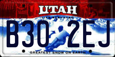 UT license plate B302EJ