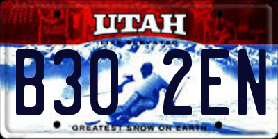 UT license plate B302EN