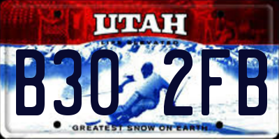UT license plate B302FB