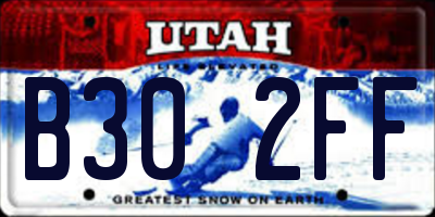 UT license plate B302FF