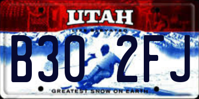UT license plate B302FJ