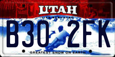 UT license plate B302FK