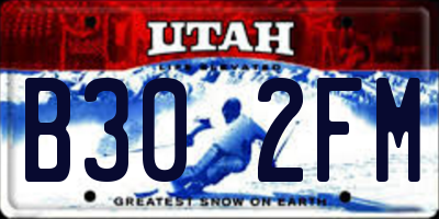 UT license plate B302FM