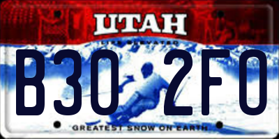 UT license plate B302FO