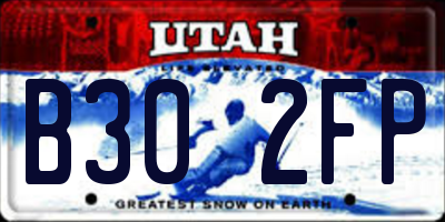 UT license plate B302FP