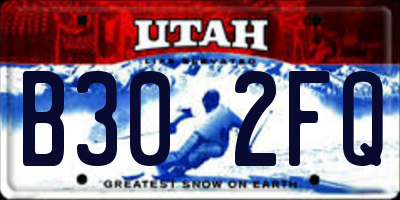 UT license plate B302FQ