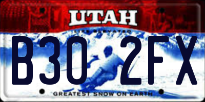 UT license plate B302FX