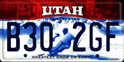 UT license plate B302GF